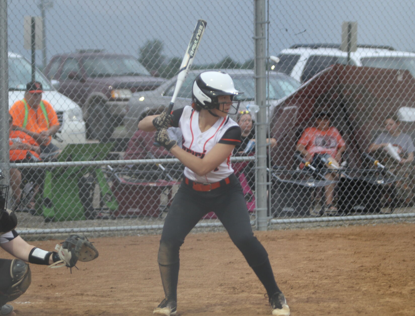 Isabel manning at bat vs Pekin